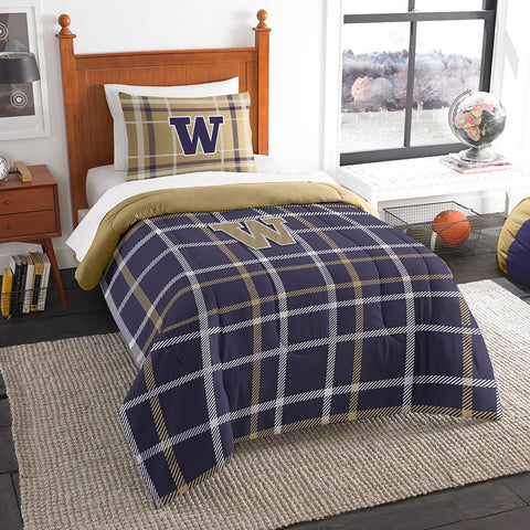 Washington Huskies Ncaa Twin Comforter Set (soft & Cozy) (64" X 86")