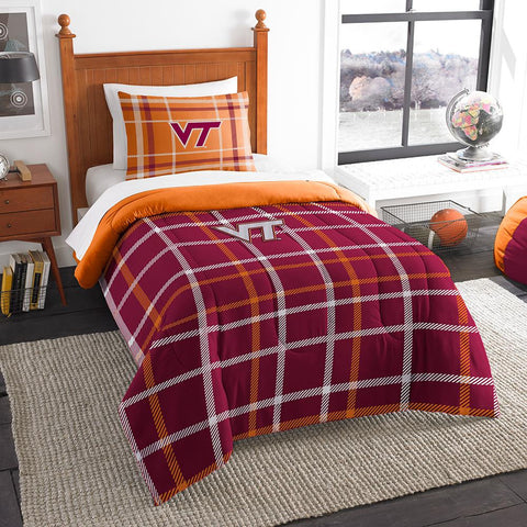 Virginia Tech Hokies Ncaa Twin Comforter Set (soft & Cozy) (64" X 86")