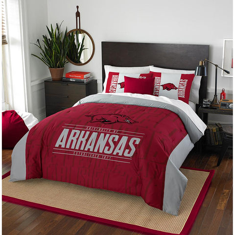 Arkansas Razorbacks Ncaa Full Comforter Set (modern Take Series) (86" X 86")