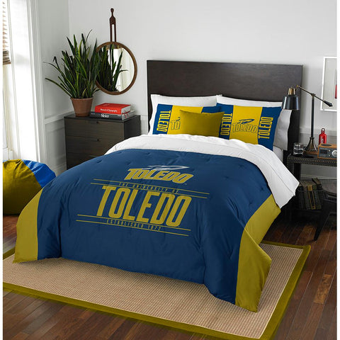 Toledo Rockets Ncaa Full Comforter Set (modern Take Series) (86" X 86")
