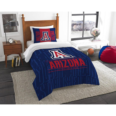 Arizona Wildcats Ncaa Twin Comforter Set (modern Take Series) (64" X 86")