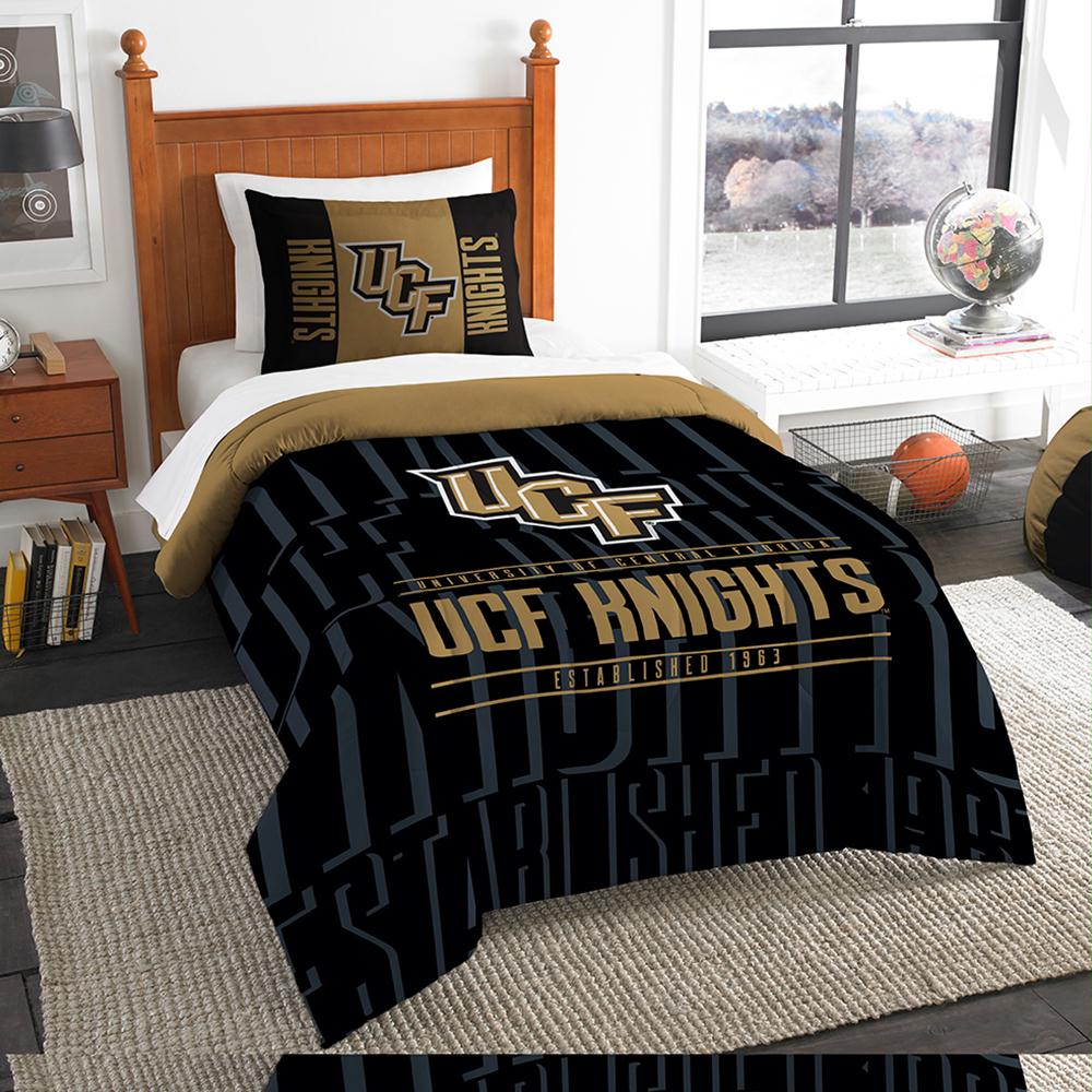 Central Florida Knights Ncaa Twin Comforter Set (modern Take Series) (64" X 86")