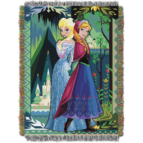 Disney's Frozen "two Worlds One Heart"  Woven Tapestry Throw (48inx60in)
