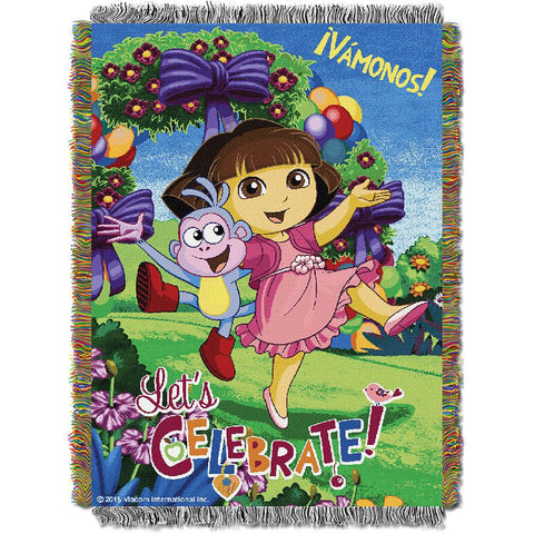 Dora Celebrate Dora 051  Woven Tapestry Throw Blanket (48"x60")