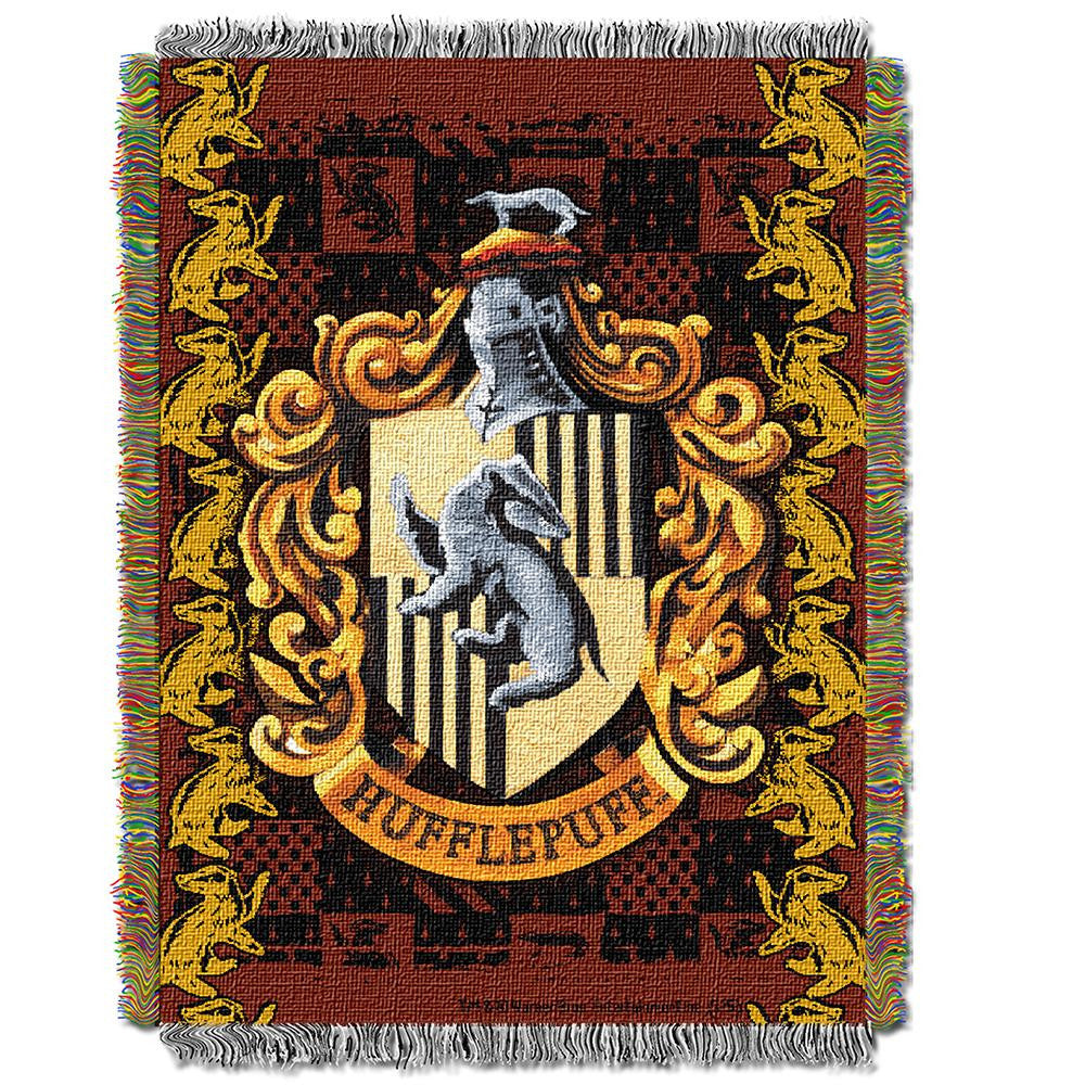Harry Potter "hufflepuff Crest" Woven Tapestry Throw (48inx60in)