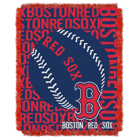 Boston Red Sox MLB Triple Woven Jacquard Throw (Double Play) (48x60)