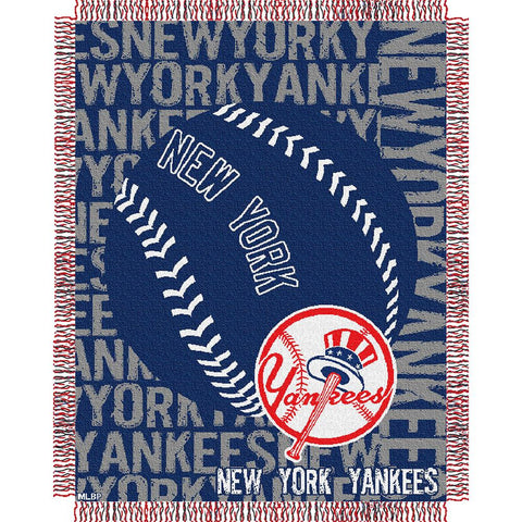 New York Yankees MLB Triple Woven Jacquard Throw (Double Play) (48x60)