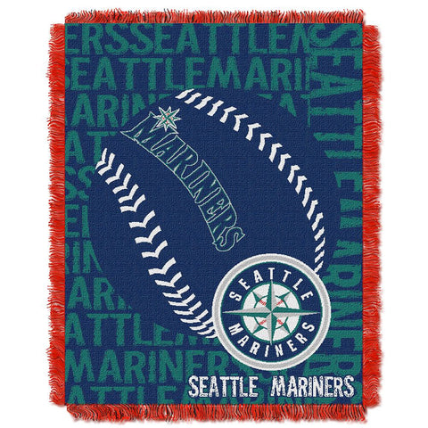 Seattle Mariners MLB Triple Woven Jacquard Throw (Double Play) (48x60)