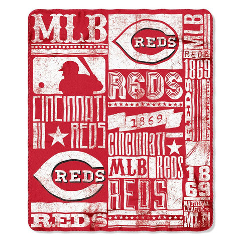 Cincinnati Reds MLB Light Weight Fleece Blanket (Strength Series) (50inx60in)