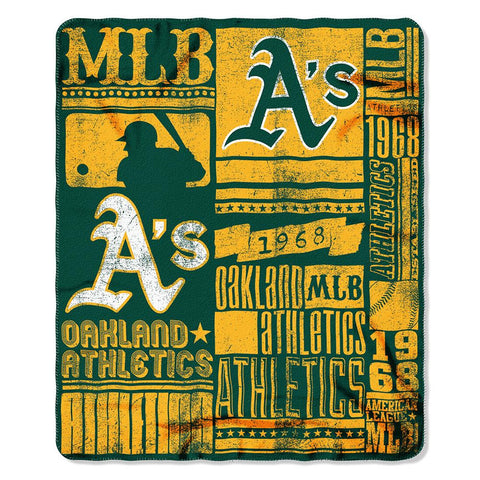 Oakland Athletics MLB Light Weight Fleece Blanket (Strength Series) (50inx60in)
