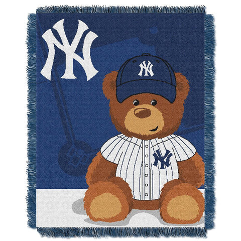New York Yankees MLB Triple Woven Jacquard Throw (Field Baby Series) (36x48)