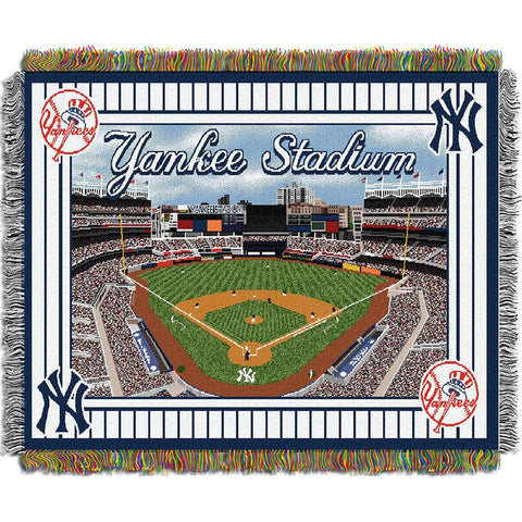 New York Yankees MLB Yankee Stadium Woven Tapestry Throw (48x60)