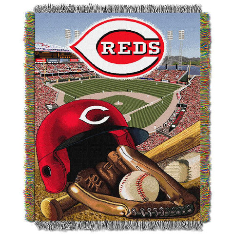 Cincinnati Reds MLB Woven Tapestry Throw (Home Field Advantage) (48x60)