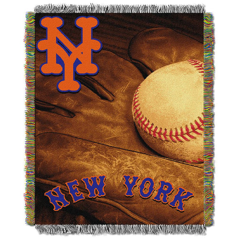 New York Mets MLB Woven Tapestry Throw (Vintage Series) (48x60)