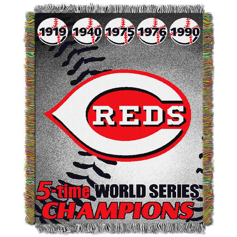 Cincinnati Reds MLB World Series Commemorative Woven Tapestry Throw (48x60)