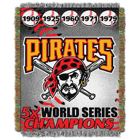 Pittsburgh Pirates MLB World Series Commemorative Woven Tapestry Throw (48x60)