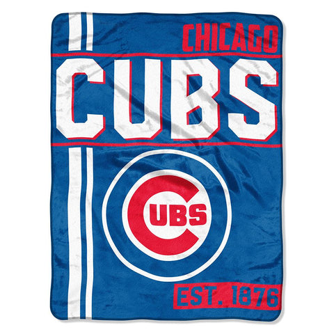 Chicago Cubs Mlb Micro Raschel Blanket (structure Series) (46in X 60in)