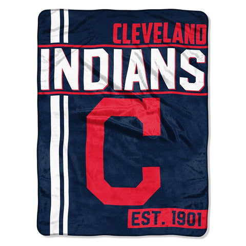 Cleveland Indians Mlb Micro Raschel Blanket (structure Series) (46in X 60in)