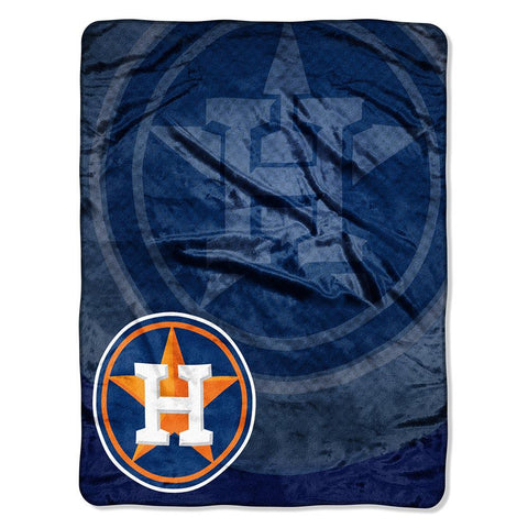 Houston Astros MLB Royal Plush Raschel Blanket (Retro Series) (50in x 60in)