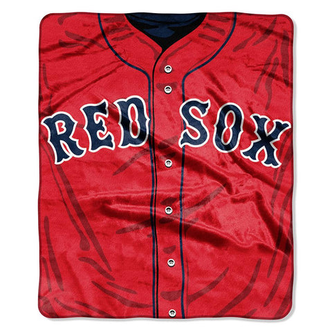 Boston Red Sox MLB Royal Plush Raschel Blanket (Jersey Series) (50in x 60in)