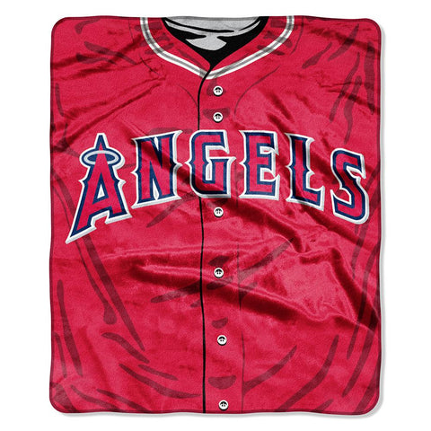 Los Angeles Angels MLB Royal Plush Raschel Blanket (Jersey Series) (50in x 60in)