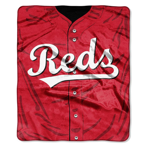 Cincinnati Reds MLB Royal Plush Raschel Blanket (Jersey Series) (50in x 60in)
