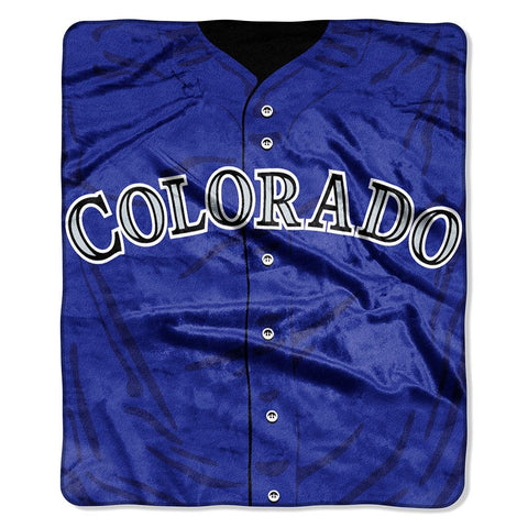 Colorado Rockies MLB Royal Plush Raschel Blanket (Jersey Series) (50in x 60in)