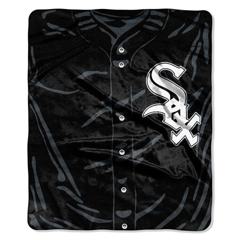 Chicago White Sox MLB Royal Plush Raschel Blanket (Jersey Series) (50in x 60in)