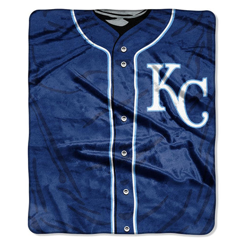 Kansas City Royals MLB Royal Plush Raschel Blanket (Jersey Series) (50in x 60in)