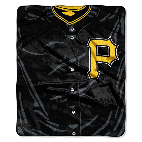 Pittsburgh Pirates MLB Royal Plush Raschel Blanket (Jersey Series) (50in x 60in)
