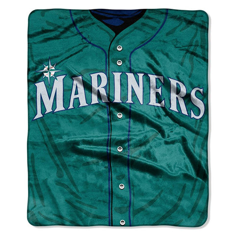 Seattle Mariners MLB Royal Plush Raschel Blanket (Jersey Series) (50in x 60in)