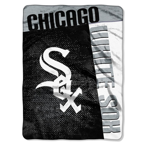 Chicago White Sox MLB Royal Plush Raschel Blanket (Strike Series) (60x80)