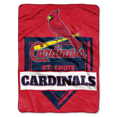 St. Louis Cardinals Mlb Royal Plush Raschel Blanket (home Plate Series) (60x80)