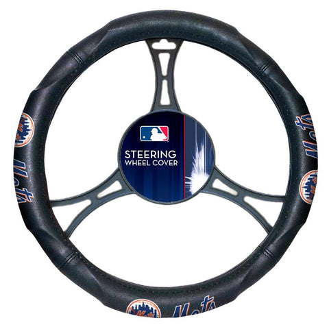 New York Mets Mlb Steering Wheel Cover (14.5" To 15.5")