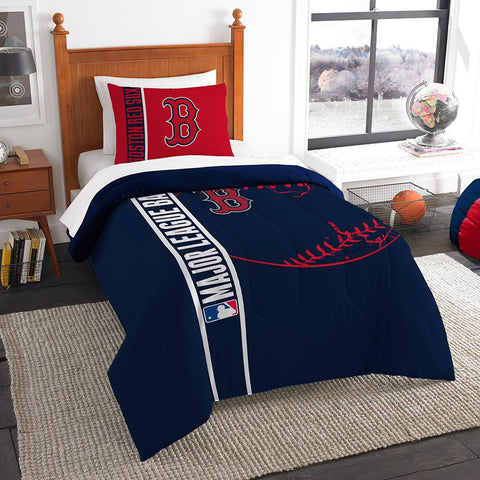 Boston Red Sox MLB Twin Comforter Set (Soft & Cozy) (64 x 86)