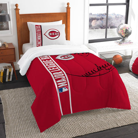 Cincinnati Reds MLB Twin Comforter Set (Soft & Cozy) (64 x 86)
