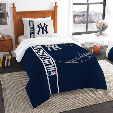 New York Yankees MLB Twin Comforter Set (Soft & Cozy) (64 x 86)