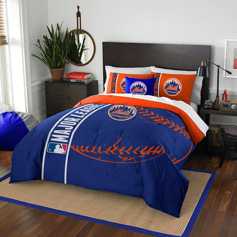 New York Mets MLB Full Comforter Set (Soft & Cozy) (76 x 86)