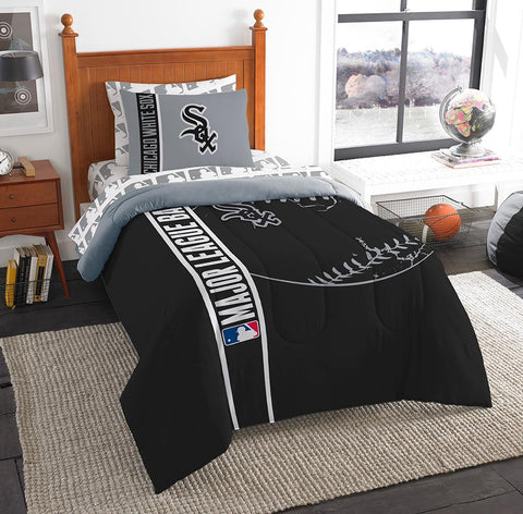 Chicago White Sox MLB Twin Comforter Bed in a Bag (Soft & Cozy) (64in x 86in)
