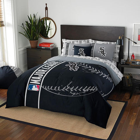Chicago White Sox MLB Full Comforter Bed in a Bag (Soft & Cozy) (76in x 86in)