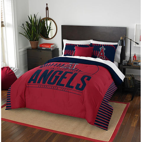 Los Angeles Angels Mlb Full Comforter Set (grand Slam Series) (86" X 86")