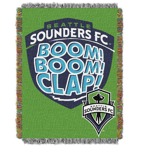 Seattle Sounders FC MLS Woven Tapestry Throw Blanket (48x60)