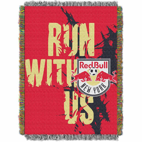 New York Red Bulls MLS Woven Tapestry Throw Blanket (48x60)