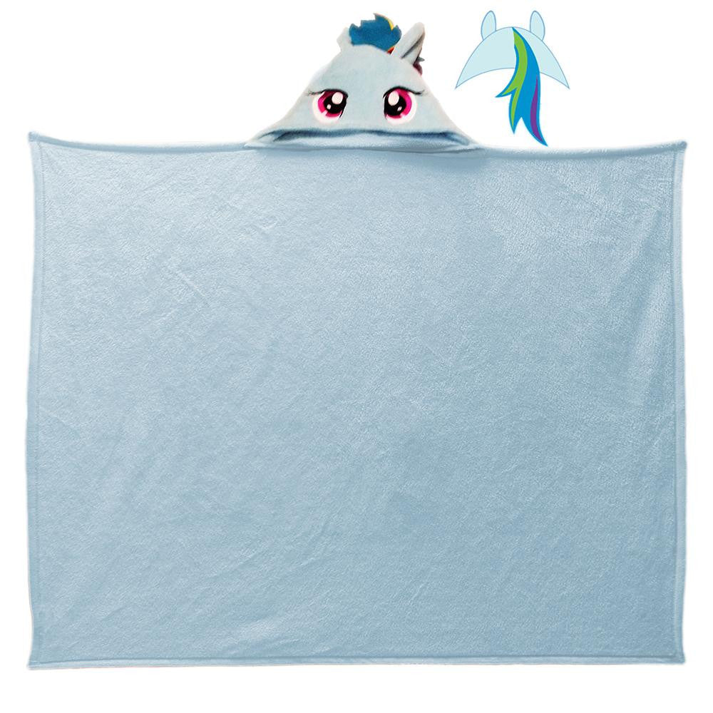 My Little Pony- Rainbow Hooded Micro Raschel Hooded Character Throw With Hood