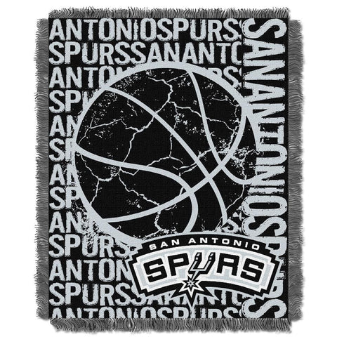 San Antonio Spurs NBA Triple Woven Jacquard Throw (Double Play Series) (48x60)