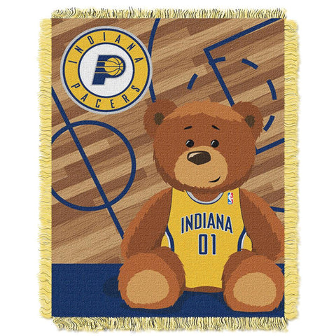 Indiana Pacers NBA Triple Woven Jacquard Throw (Half Court Baby Series) (36x48)