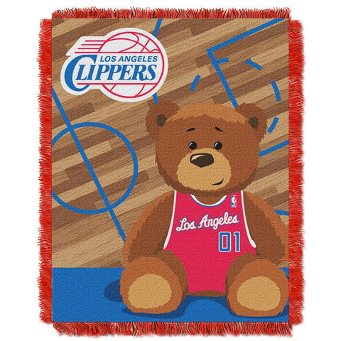 Los Angeles Clippers NBA Triple Woven Jacquard Throw (Half Court Baby Series) (36x48)