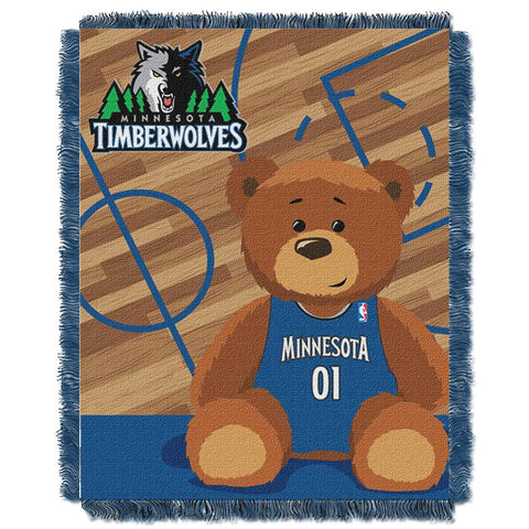 Minnesota Timberwolves NBA Triple Woven Jacquard Throw (Half Court Baby Series) (36x48)