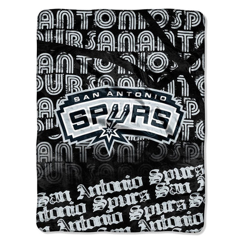 San Antonio Spurs NBA Micro Raschel Blanket (Redux Series) (46in x 60in)
