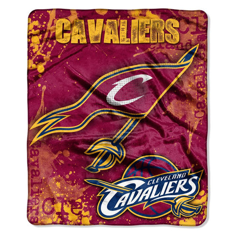 Cleveland Cavaliers NBA Royal Plush Raschel Blanket (Drop Down Series) (50x60)